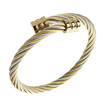 【中古】【輸入品・未使用】555Jewelry 2トーン調節可能ツイストケーブルワイヤーバングルブレスレット カフレディース メンズ%カンマ% L%カンマ% 金属%カンマ% 【中古】【輸入品・未使用】555Jewelry 2トーン調節可能ツイストケーブルワイヤーバングルブレスレット カフレディース メンズ%カンマ% L%カンマ% 金属%カンマ%