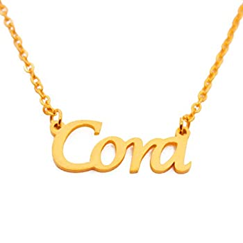 CORA カスタムネームネックレス 18カラット ゴールドメッキ カスタマイズ可