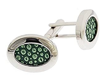 【中古】【輸入品・未使用】グリーンのエナメルカフスボタン。 ロンドンバッジとボタン