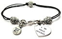 【中古】【輸入品・未使用】ChubbyChicoCharms I Love Field Hockey、ピュータービーズブラックワックスコットンコードブレスレット、2.5?%ダブルクォーテ%