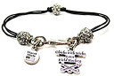 【中古】【輸入品・未使用】ChubbyChicoCharms Chicks with Sticks Love Field Hockey、ピュータービーズブラックワックスコットンコードブレスレット、2.5?"(4)