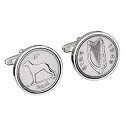 【中古】【輸入品・未使用】WorldcoinCufflinks カフスボタン ロジウムメッキ 1949年 アイリッシュシックペンス 72歳の誕生日 コインカフス...