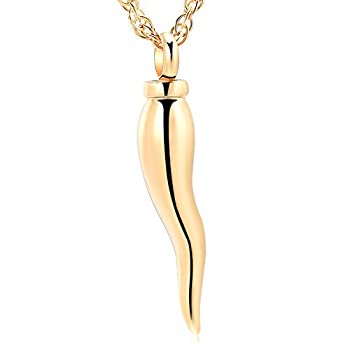 【中古】【輸入品・未使用】Wonderful Jewerlyイタリアホーン形状鋼火葬ジュエリーの灰、UrnペンダントネックレスMemorial灰???記念品ジュエリー+ Fillキット 20~40mm