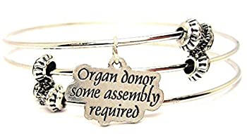 楽天スカイマーケットプラス【中古】【輸入品・未使用】ChubbyChicoCharms Organ Donor Some Assembly Required Expandable Wire Tripleスタイルバングルブレスレット、2.5?"