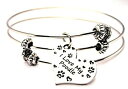【中古】【輸入品・未使用】ChubbyChicoCharms I Love My Poodle Expandable Wire Tripleスタイルバングルブレスレット、2.5?%ダブルクォーテ%