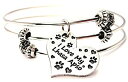 【中古】【輸入品・未使用】ChubbyChicoCharms I Love My Lhasa Apso Expandable Wire Tripleスタイルバングルブレスレット、2.5?%ダブルクォーテ%