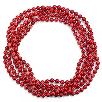 【中古】【輸入品・未使用】La Regis Jewelry 6~7mm 人工レッドコーラル エンドレスネックレス 36インチ