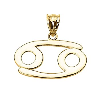 【中古】【輸入品・未使用】Personalized 10?KイエローゴールドCancer Zodiac Signチャームペンダント