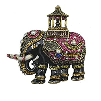 【中古】【輸入品・未使用】TTjewelry 3.15インチ ヴィンテージ ラグジュアリー エレファント アニマル マルチカラー クリスタル ブローチ ピン ゴールドトーン 【中古】【輸入品・未使用】TTjewelry 3.15インチ ヴィンテージ ラグジュアリー エレファント アニマル マルチカラー クリスタル ブローチ ピン ゴールドトーン