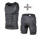 yÁzyAiEgpz(Large%J}% black padded suit) - TUOY Padded Compression Shorts Padded Vest Padded Shorts Rib Hip And Thigh Protector For Football Pain