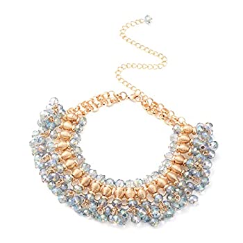 【中古】【輸入品・未使用】ピーコックガラスゴールドトーンチャームチョーカーorよだれかけネックレス..