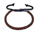 【中古】【輸入品・未使用】ハンドメイド タイ織紐ブレスレット ワックスコットンノットスレッドリストバンド 調節可能 ユニセックス 友情バンド 男女兼用 ピンク