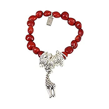 【中古】【輸入品・未使用】Evelyn Brooks ペルーギフト キュート キリンチャーム ストレッチブレスレット - 意味のある幸運、繁栄、愛と幸福