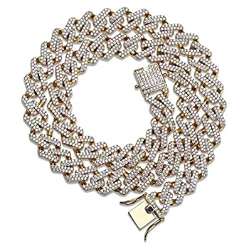 【中古】【輸入品・未使用】JINAO ヒップホップ 14mm 6倍 ヘビー14Kゴールドメッキ マイアミキューバリンクチェーンチョーカー メンズ フルアイスアウト プロングセッティン 【中古】【輸入品・未使用】JINAO ヒップホップ 14mm 6倍 ヘビー14Kゴールドメッキ マイアミキューバリンクチェーンチョーカー メンズ フルアイスアウト プロングセッティン