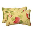 yÁzyAiEgpzPillow Perfect 495460 Outdoor Risa Corded Rectangular Throw Pillow in Lemonade - Set of 2 - Yellow-Red-Gold