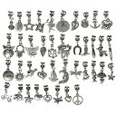 楽天スカイマーケットプラス【中古】【輸入品・未使用】RUBYCA 80Pcs Tibetan Silver Color Connector Bails Mix Beads with Pendant fit Charm Bracelet 201 by RUBYCA