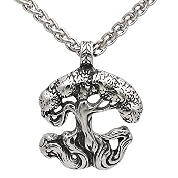 【中古】【輸入品・未使用】GuoshuangステンレススチールViking Tree of Life Yggdrasilアミュレットペンダントネックレス