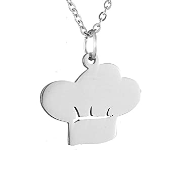 【中古】【輸入品・未使用】AOCHEE シェフハット型ペンダントネックレス 料理シンボルジュエリー シル..