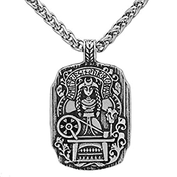 【中古】【輸入品・未使用】GuoShuang 北欧バイキング 伝説的なバイキング 女性とテキスタイルマシンアミュレットペンダントネックレス ヴァルクナッツギフト...