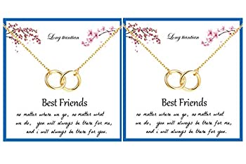 【中古】【輸入品・未使用】ロングチアン2連インフィニティサークルネックレス、親友フレンドシップジュエリー。