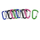 yÁzyAiEgpzGBSTORE 10 Pcs- Assorted Colours D Shaped Aluminium Alloy Snap Clip Key Chain Carabiner Hook Carabiner Keychain