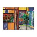 【中古】【輸入品・未使用】Gizaunアートガーデングラフィティ内側/外側壁アート、フルカラーon Cedar 22-1/2-Inch by 16-Inch GG2216 1