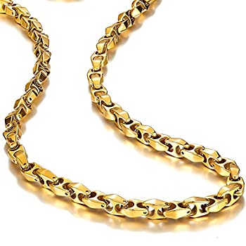 【中古】【輸入品・未使用】Unique Astro Snake 56 cm Men's Tungsten Golden Toned Link Necklace Chain (Heavy%カンマ% Solid)