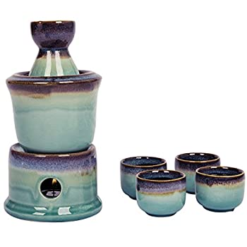 【中古】【輸入品・未使用】(Purple) - Japanese Style Ceramic Sake Serving Gift Set with Warmer%カ..