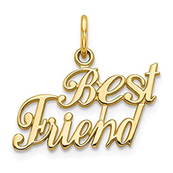 【中古】【輸入品・未使用】14?K黄色ゴールドスクリプトBest Friendチャームまたはペンダント、18?mm【メーカー名】The Black Bow【メーカー型番】P25978【ブランド名】The Black Bow【商品説明】14?...