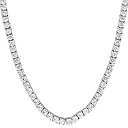 【中古】【輸入品・未使用】Bling Bling NY 1列テニスネックレス 18〜30インチ シルバー仕上げ 人工ダイヤモンド 3mm 4mm アイスアウト ...