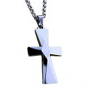 【中古】【輸入品・未使用】MJ Metals Jewelry タングステンカーバイド ミラーポリッシュクロスペンダントネックレス 18〜26インチ ステンレスス...