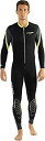 【中古】【輸入品・未使用】Cressi Men 's LUI 2.5?MMネオプレンウェットスーツ???ブラック/イエロー、サイズ4?/ Large by Cr...