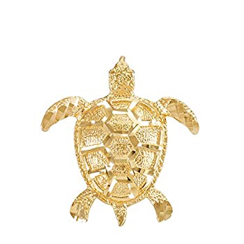 【中古】【輸入品・未使用】テクスチャ加工 10K イエローゴールド 幸運 ウミガメ チャーム ペンダント 【中古】【輸入品・未使用】テクスチャ加工 10K イエローゴールド 幸運 ウミガメ チャーム ペンダント