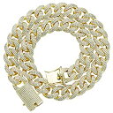 【中古】【輸入品・未使用】GOLD IDEA JEWELRY 18mm ラグジュアリー アイスアウト キュービックジルコニア 14K/18K/ホワイトゴールド/ローズゴールド マイアミキューバリン