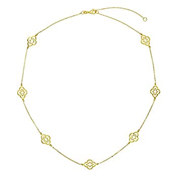 【中古】【輸入品・未使用】14K イタリアンイエローゴールド フィリグリー ステーションネックレス 16インチ-18インチに調節可能