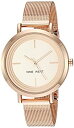 【中古】【輸入品・未使用】Nine West レディース ゴールド調メッシュブレスレットウォッチ ローズゴールド