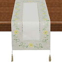 【中古】【輸入品・未使用】ハンドメイドのヘムステッチの自然長方形テーブルランナー 15*42 inch グレー