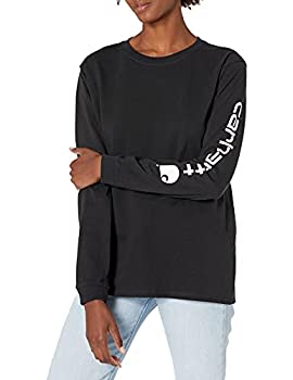 Other - 【中古】【輸入品・未使用】Carhartt レディース K231 ワークウェア ロゴ 長袖Tシャツ (レギュラーとプラスサイズ) US サイズ: Large カラー: ブラック