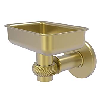 【中古】【輸入品・未使用】Allied Brass 2032T-SBR Continental Collection Wall Mounted Holder with Twist Accents Soap Dish%カンマ% Satin Brass