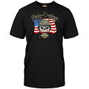 【中古】【輸入品・未使用】Harley-Davidson Military - メンズ カスタム グラフィック 愛国心 スカル Tシャツ - ウィリー G フラ...