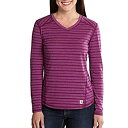 【中古】【輸入品・未使用】Carhartt レディース フォース長袖VネックTシャツ ストライプ US サイズ: Small カラー: パープル