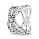 【中古】【輸入品・未使用】Pandora Jewelry Entwined Line キュービックジルコニア リング スターリングシルバー サイズ6