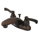 【中古】【輸入品・未使用】Kingston Brass GKB8625FL Royale 4インチ センターセット 洗面所蛇口 小売ポップアップ付き オイル磨きブロンズ(3)