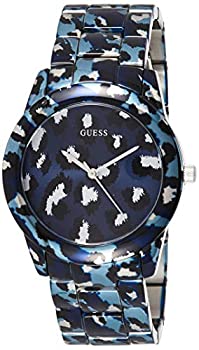 【中古】【輸入品・未使用】GUESS Women's U0425L1 Iconic Blue Watch with Animal Print Bracelet &amp; Dial