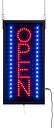 【中古】【輸入品・未使用】LEDオープンサイン 窓用 縦に掛けられます ネオンビジネスサイン 3つの照明設定 赤と青のライト