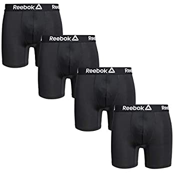 【中古】【輸入品・未使用】Reebok メンズ 下着 - パフォーマンス ボクサー ブリーフ (4パック) ブラック Lサイズ