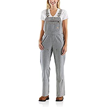 【中古】【輸入品・未使用】Carhartt Women's Brewster Double Front Railroad Striped Bib Overalls%カンマ% M Standard