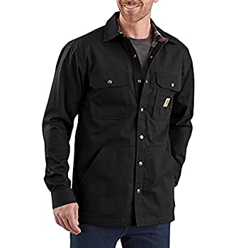 楽天スカイマーケットプラス【中古】【輸入品・未使用】Carhartt メンズ ルーズフィット リップストップ フランネル裏地 スナップフロント シャツジャケット US サイズ: X-Large カラー: ブラック