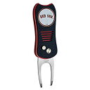 【中古】【輸入品・未使用】Team Golf MLB ボストン・レッドソックス スイッチブレードディボットツール 両面磁気ボールマーカー付き 特許取得済のシングルプロングデザイン