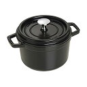 【中古】【輸入品・未使用】Staub Matte Black Enamelled Cast Iron Round Cocotte%カンマ% 1.4l